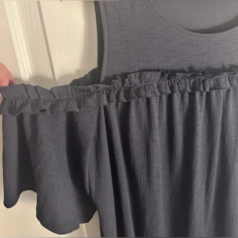 LC Lauren Conrad Ruffle Off the Shoulder Dress Size XXL - Picture 3 of 9